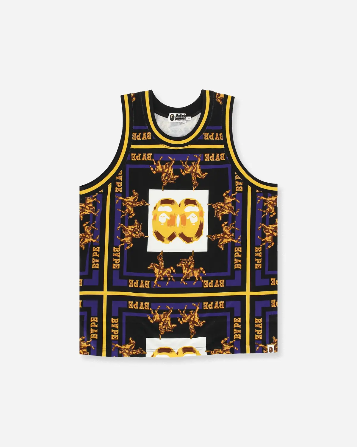 Men's Double Ape Head Basketball Top Black 2