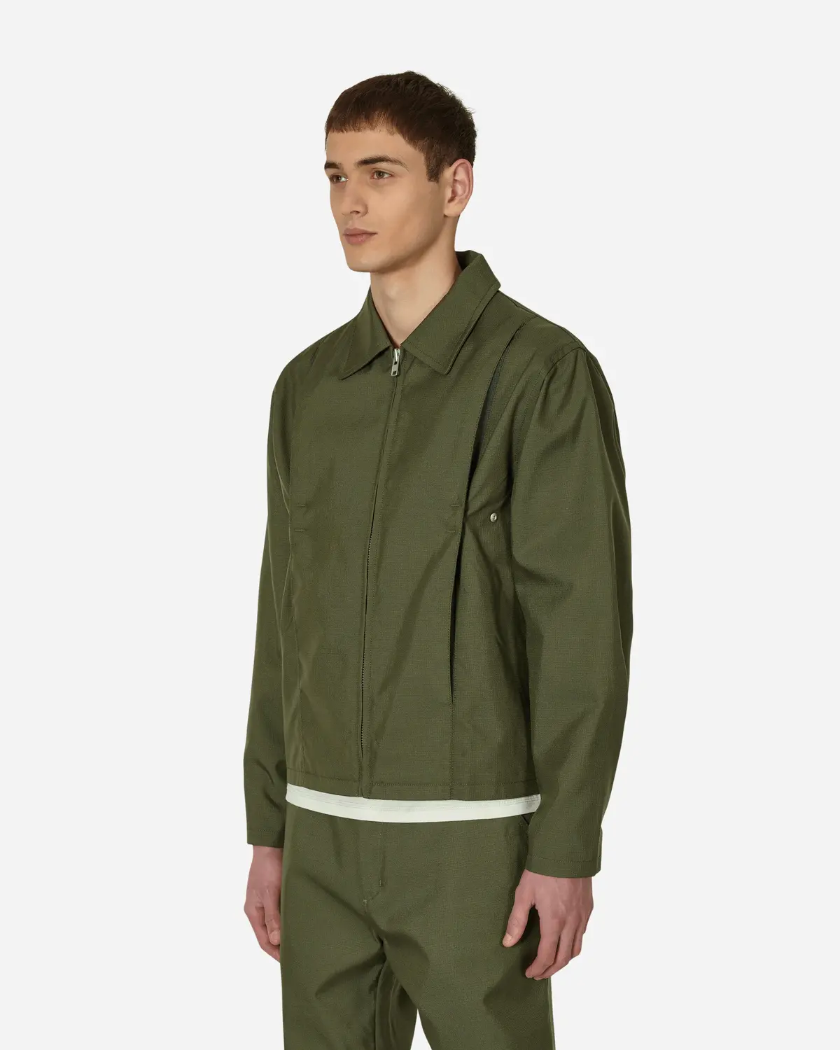 Pleat Bomber Jacket Green 2