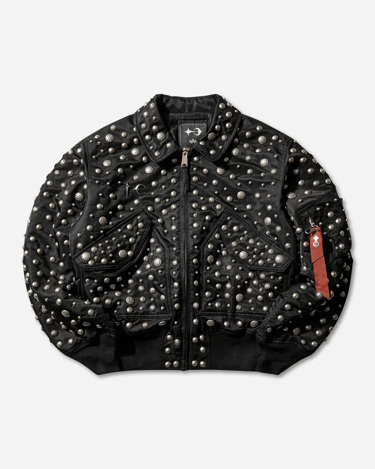 Thug Club Cwu 45/P All-Over Rivet Flight Jacket Black 1