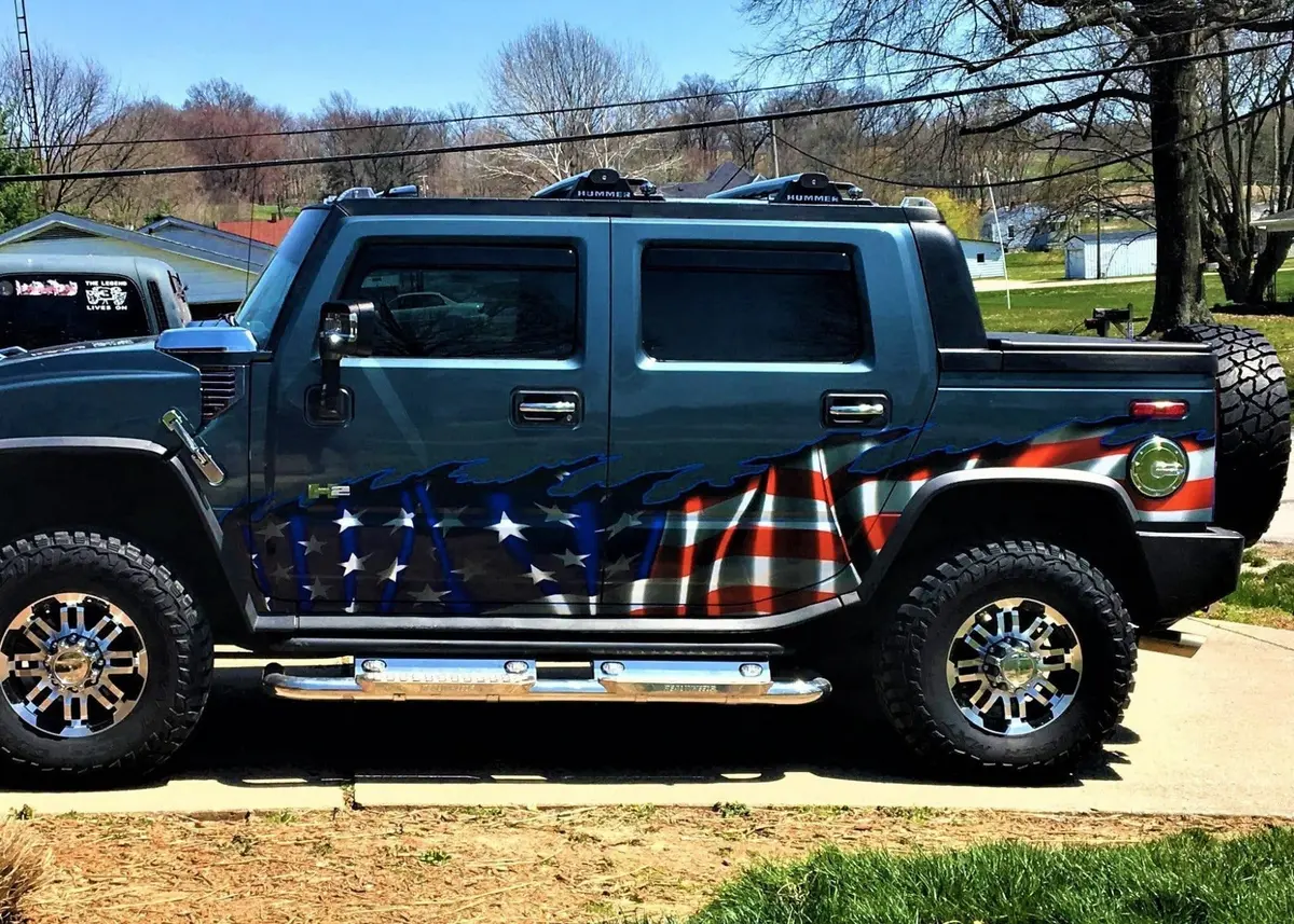 American Flag Half Wrap Vinyl Decal For Cars & Trucks 4