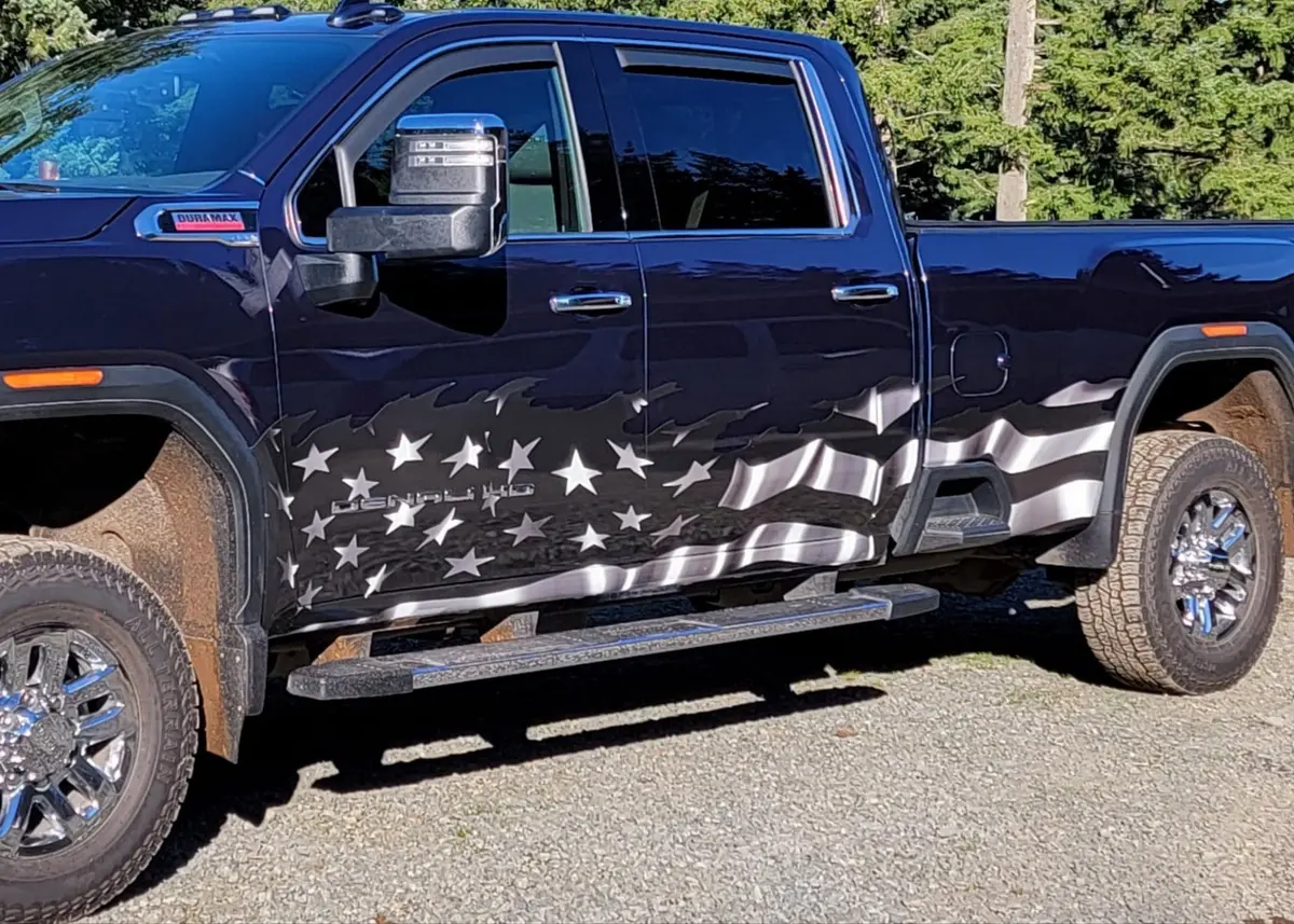 American Flag Half Wrap Vinyl Decal For Cars & Trucks 7