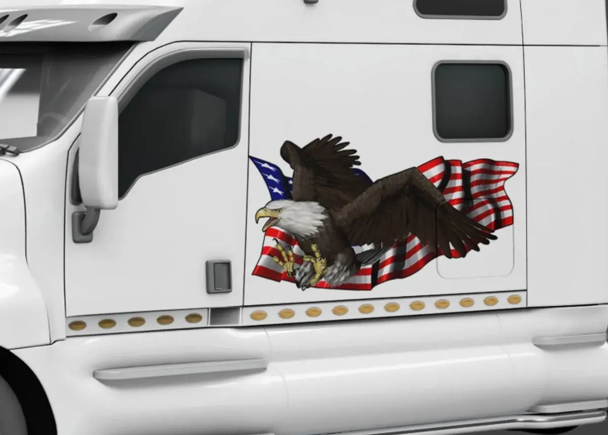 Bald Eagle Talons American Flag Vinyl Decal For Cars & Trucks 1