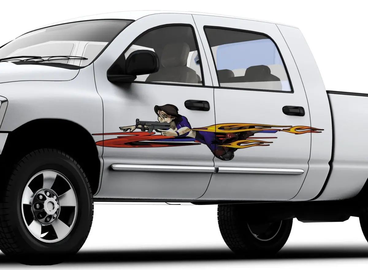 Anime Battling Girl Vinyl Graphics For Car, Truck And Semi Trailers 1