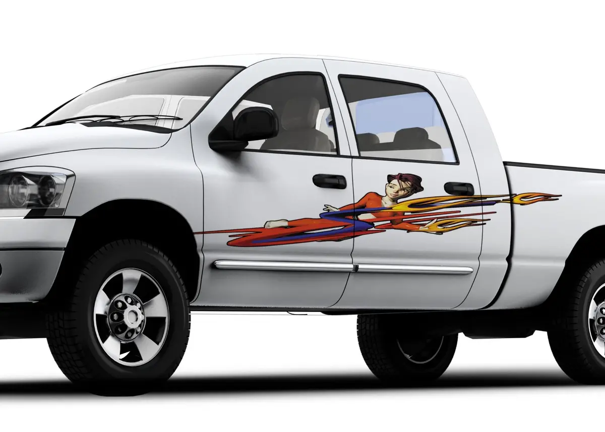 Anime Kicking Girl Vinyl Graphic Decals For Car, Truck & Semi Trailers 1