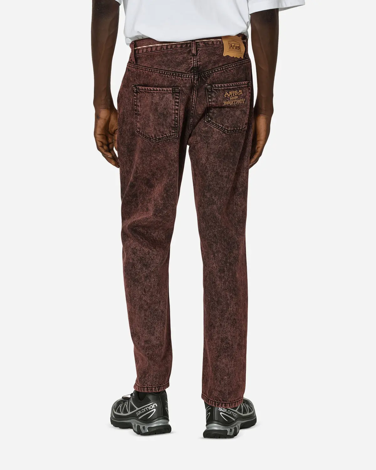 Acid Wash Lily Jeans Red 3