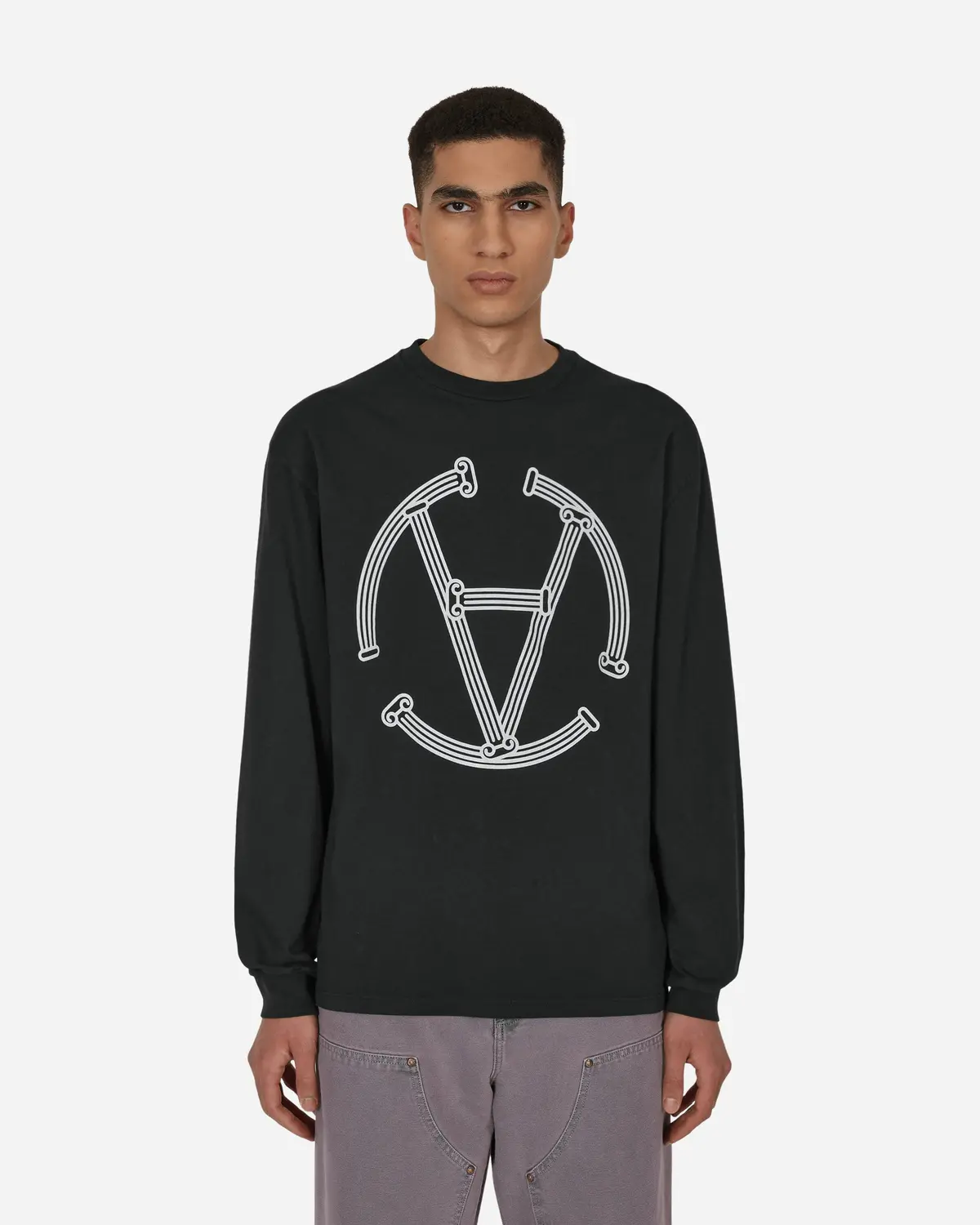 Slam Jam Exclusive Column Circle Longsleeve T-Shirt Black 1