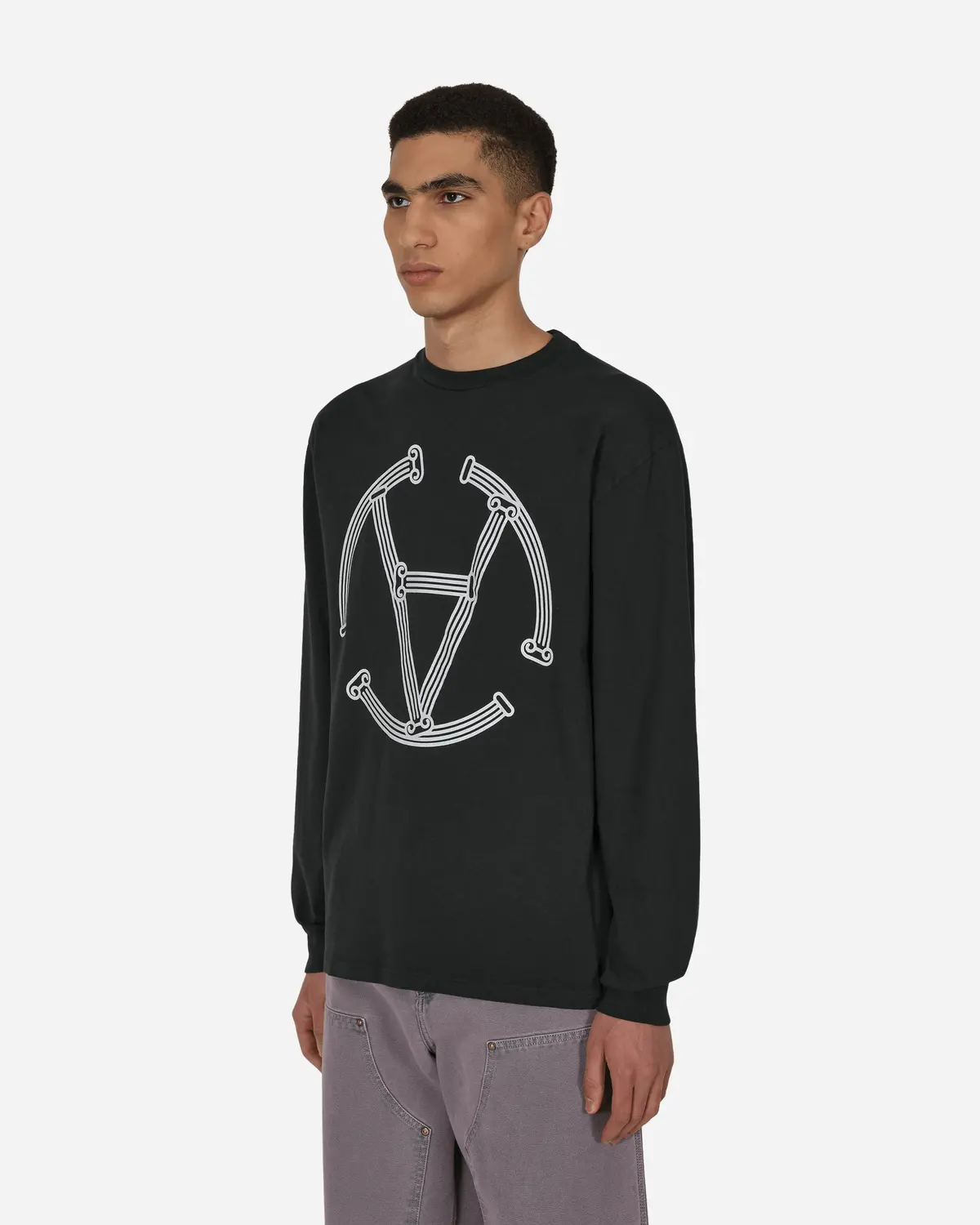 Slam Jam Exclusive Column Circle Longsleeve T-Shirt Black 2
