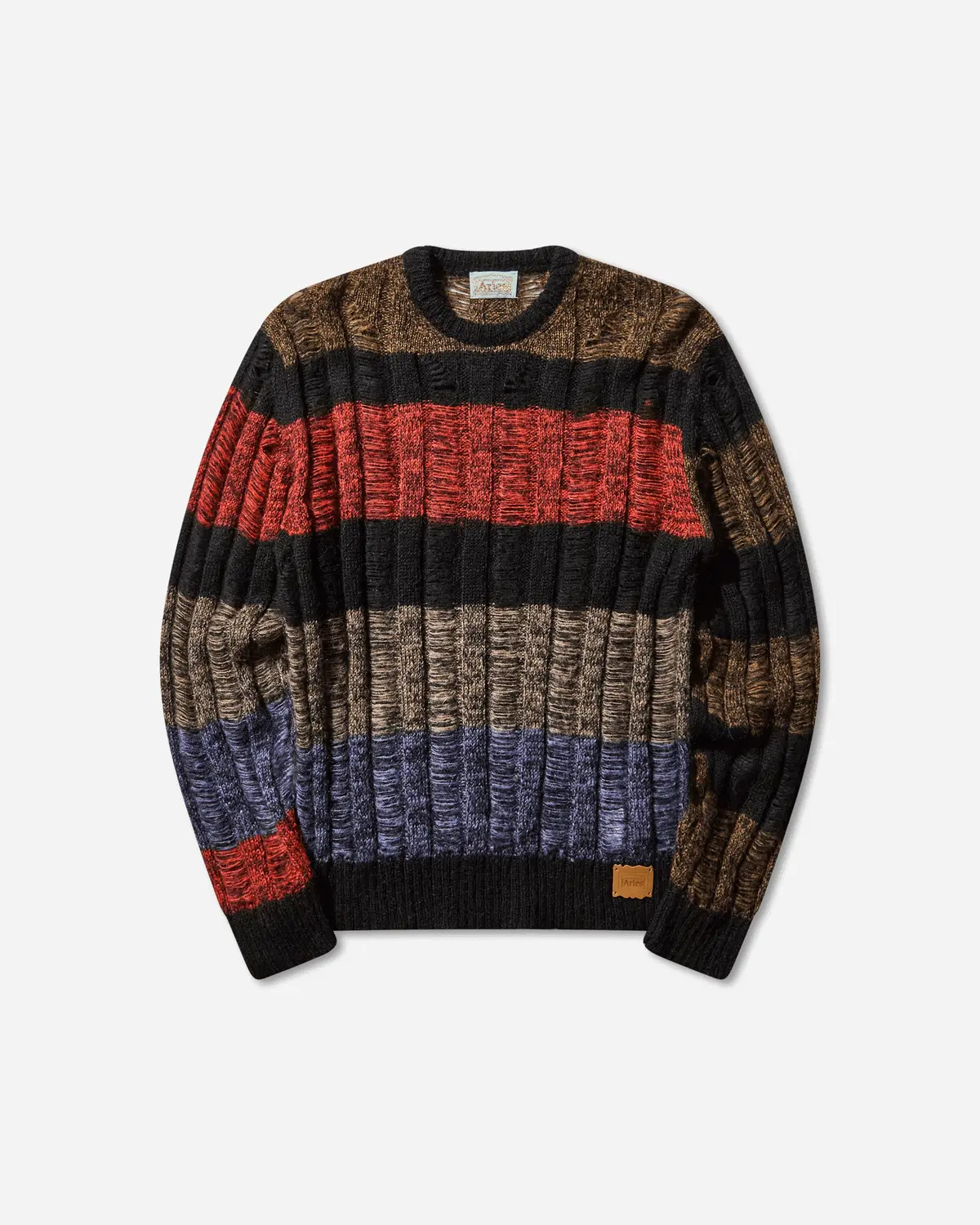 Mohair Cable Stripe Sweater Multicolor 1