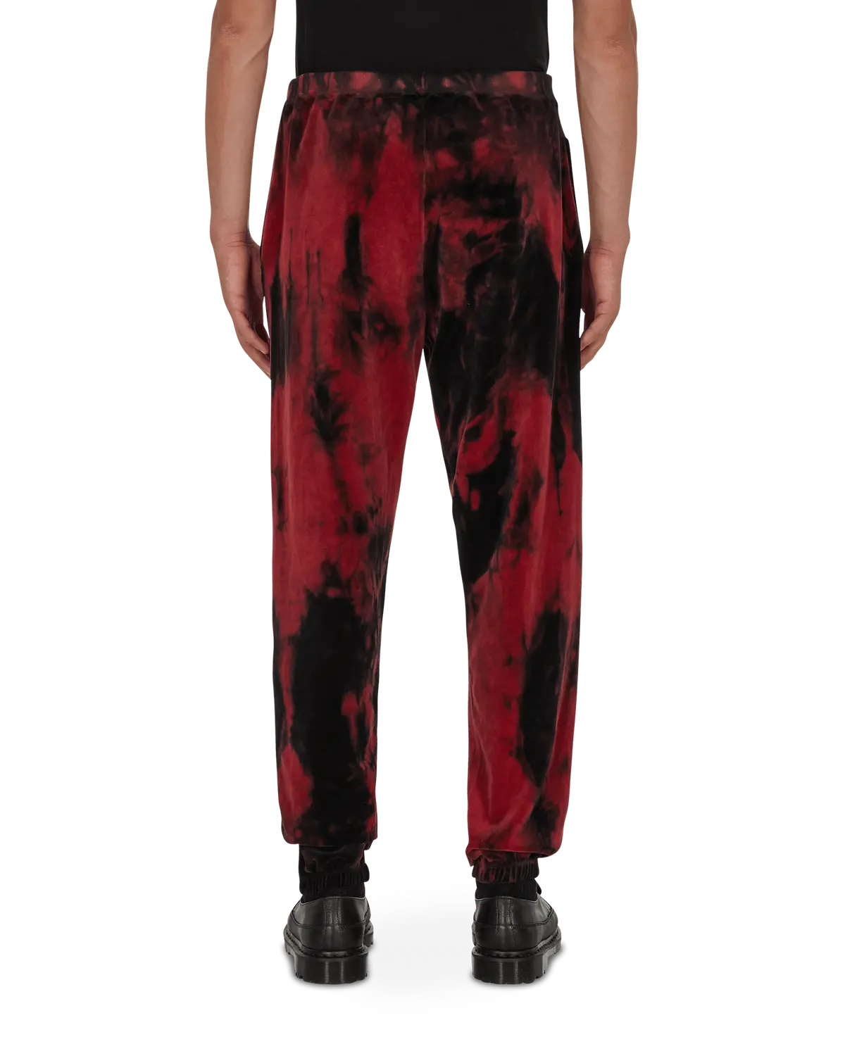 Rhinestone Velour Sweatpants Red 4