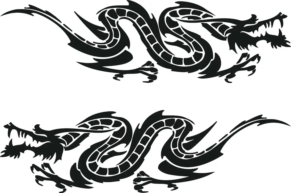 Asian Dragon Vinyl Boat Decal – Set Of 2 3