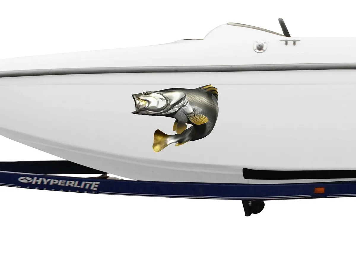 Barramundi Attack Pose Vinyl Boat Decal – Fierce Fishing Graphics 1