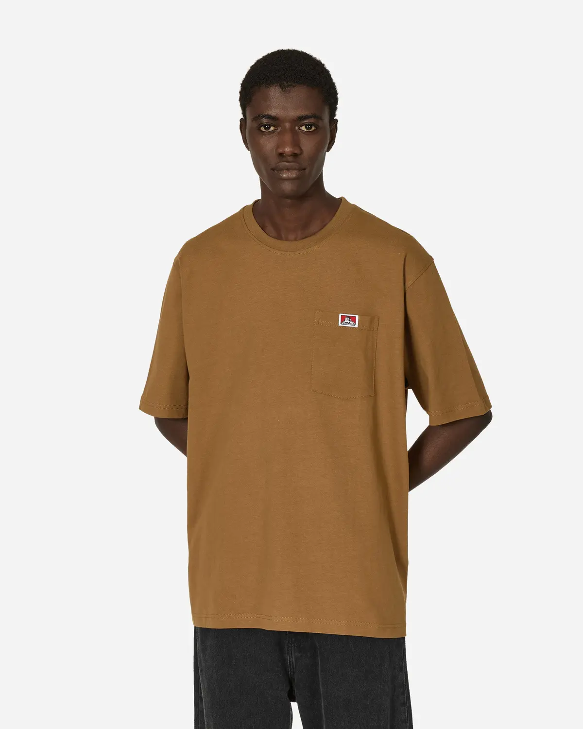 Heavy Duty Classic Label Pocket T-Shirt Coyote Brown 1