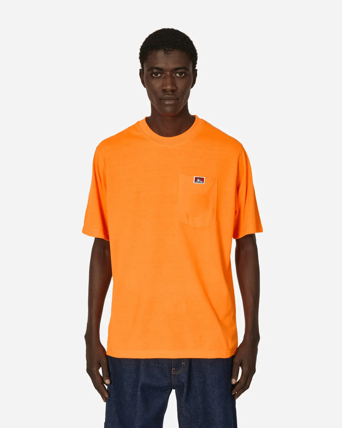 Heavy Duty Classic Label Pocket T-Shirt Orange 1