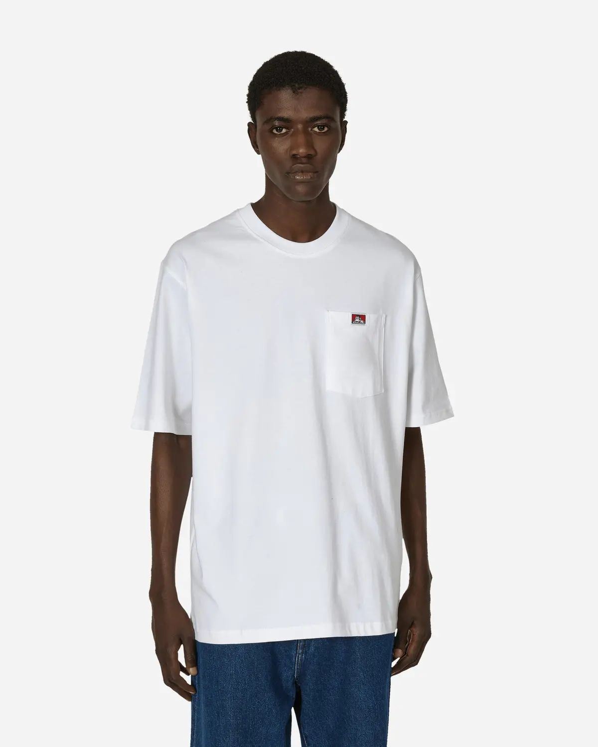 Heavy Duty Classic Label Pocket T-Shirt White 1