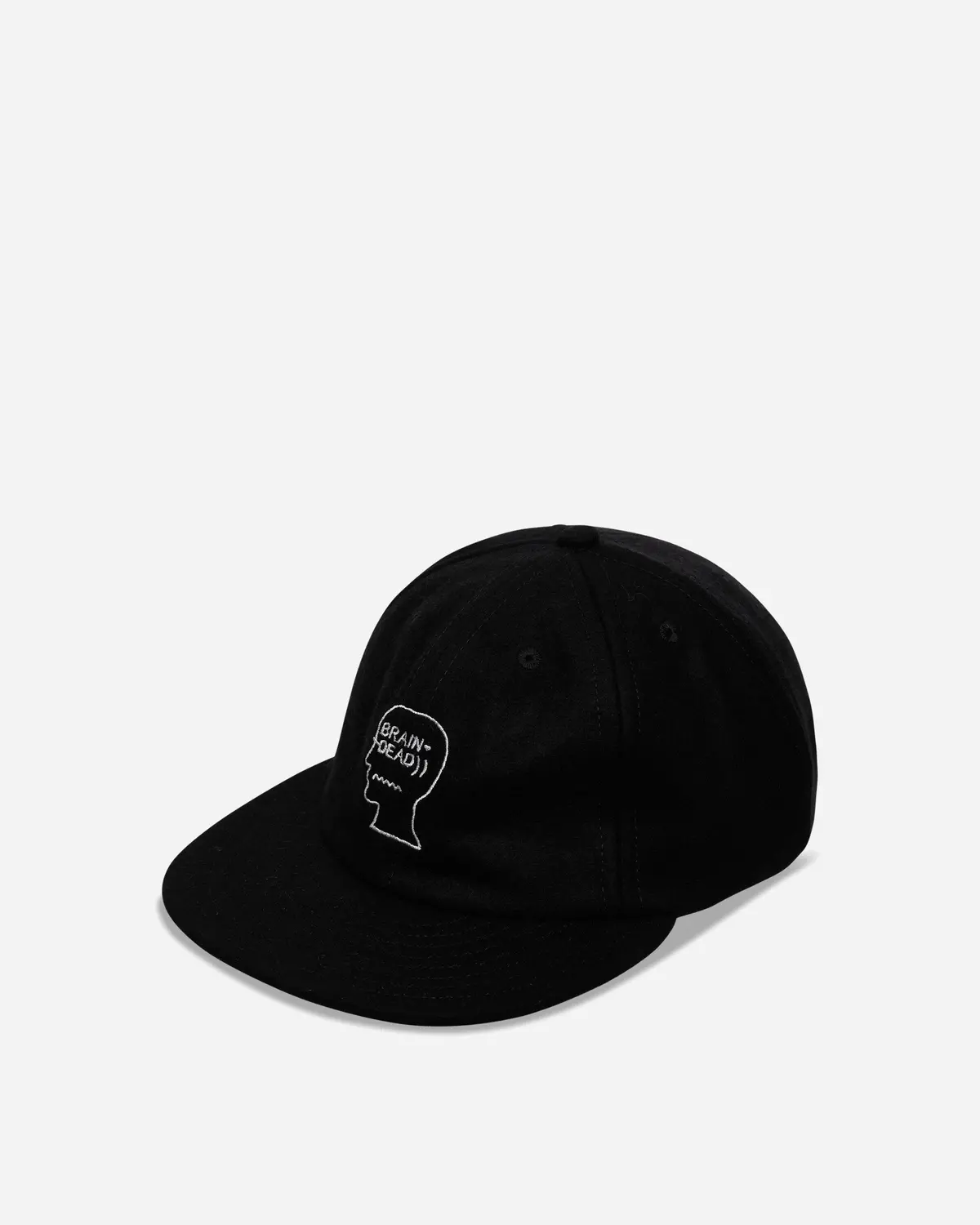 Flannel Classic Logohead 6 Panel Hat Black 1