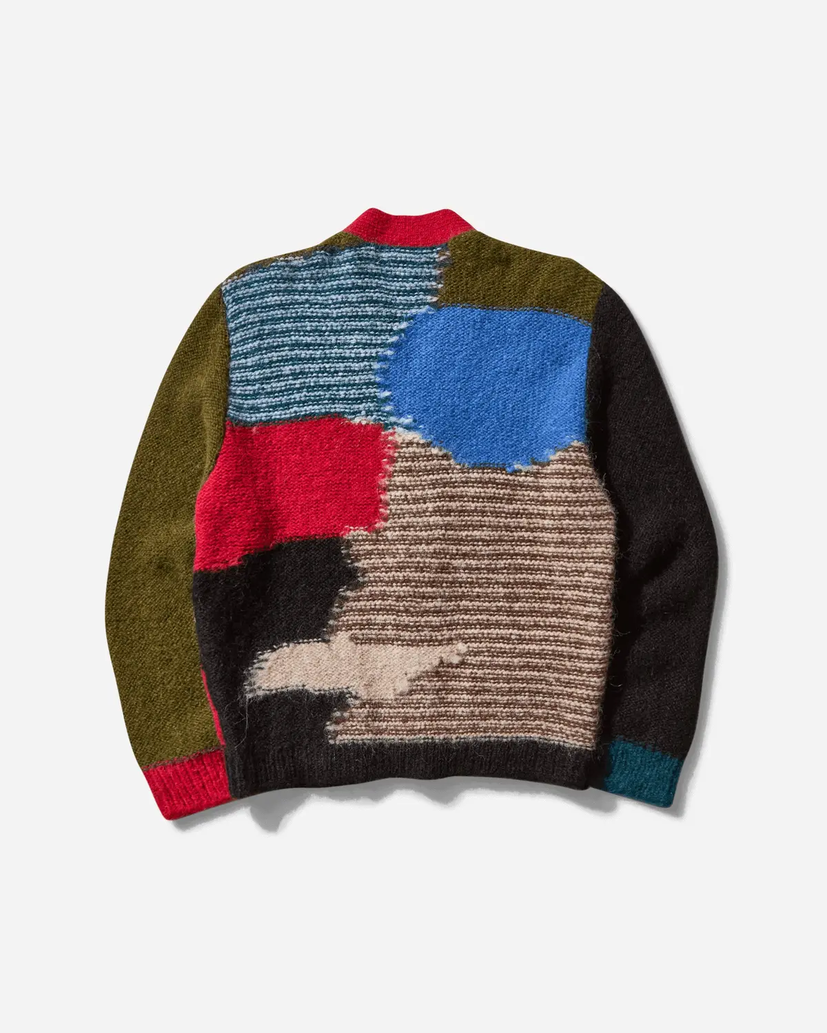 Men's Mix Pattern Cardigan Olive 2