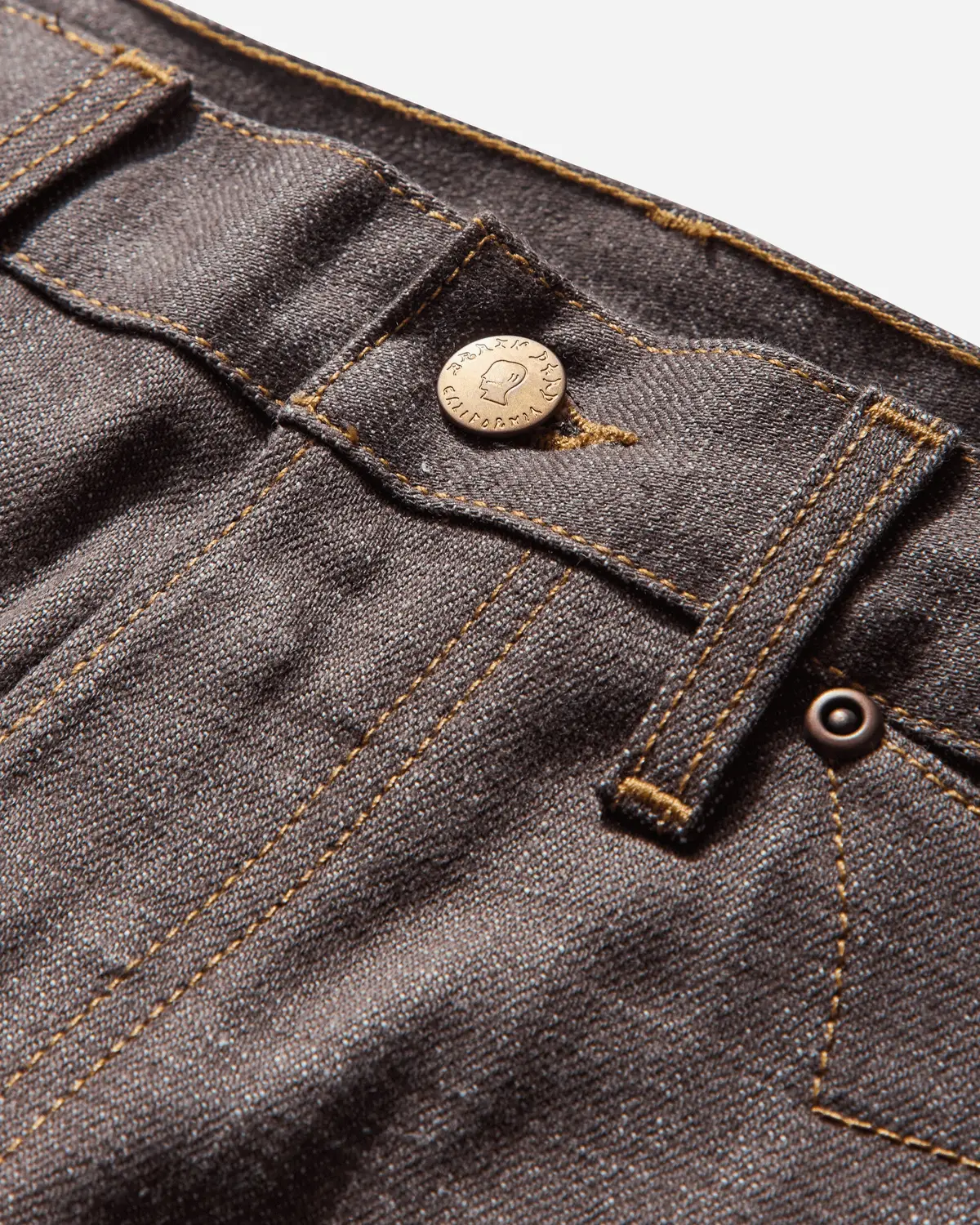 Men's Type 00 14.5Oz Selvedge Denim Pants Brown 3