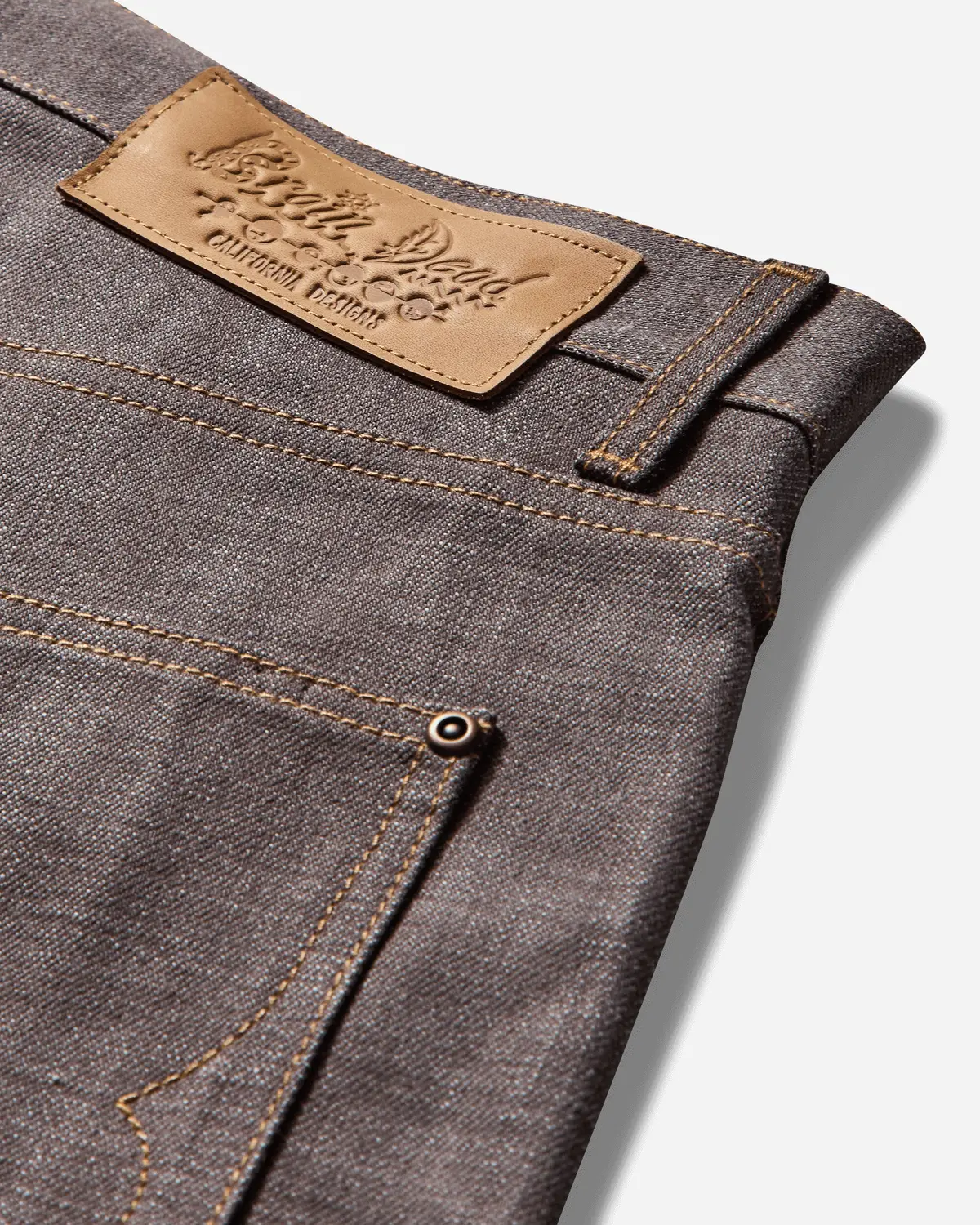 Men's Type 00 14.5Oz Selvedge Denim Pants Brown 4