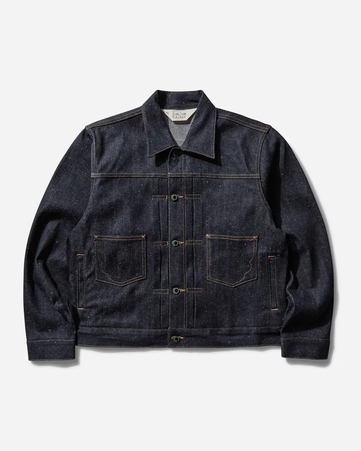 Men's Cropped Denim Trucker Jacket Indigo 1