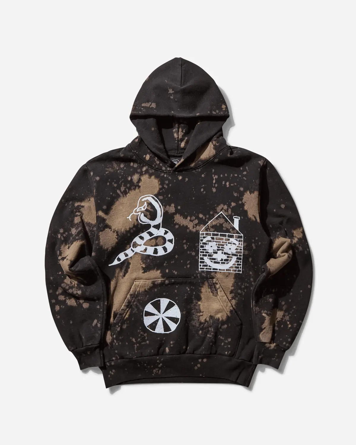 Slam Jam Acid Splatter Hooded Sweatshirt Black 1