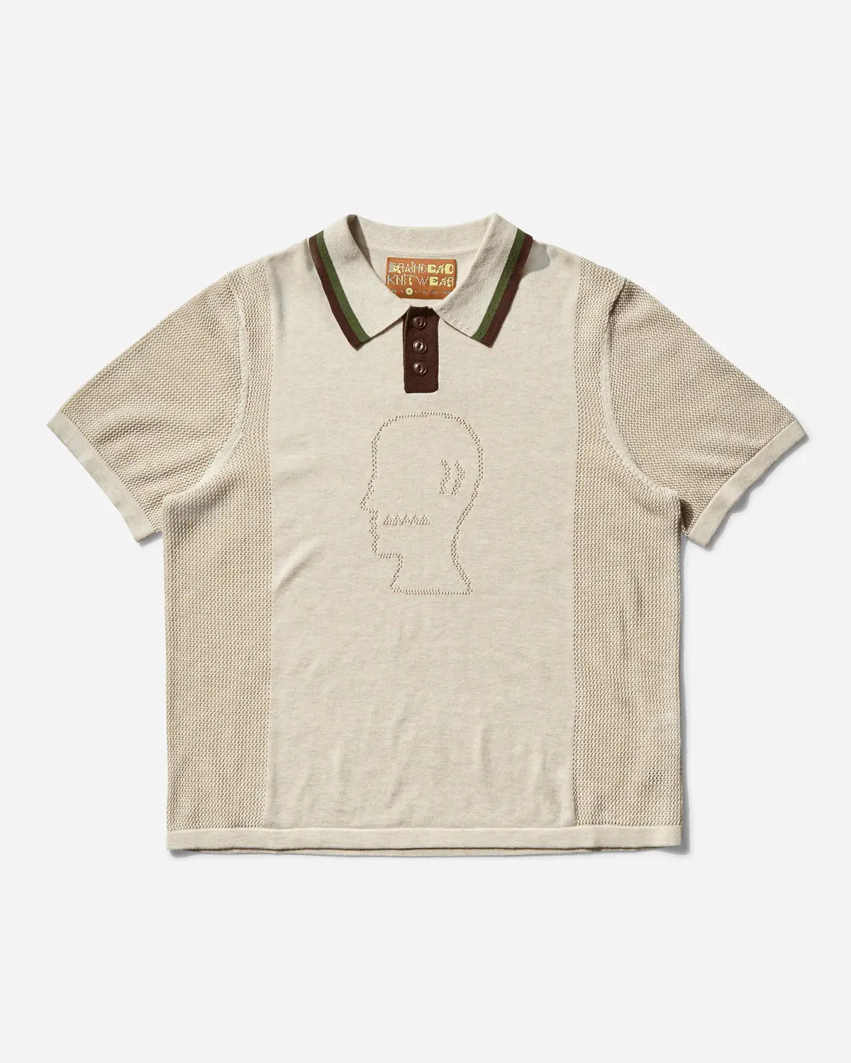 Men's Logo Head Pointelle Polo Natural 1