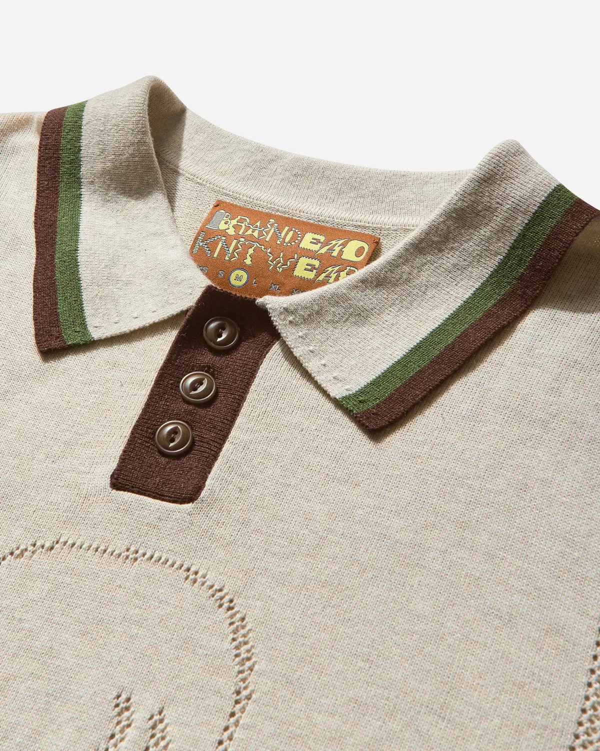 Men's Logo Head Pointelle Polo Natural 3