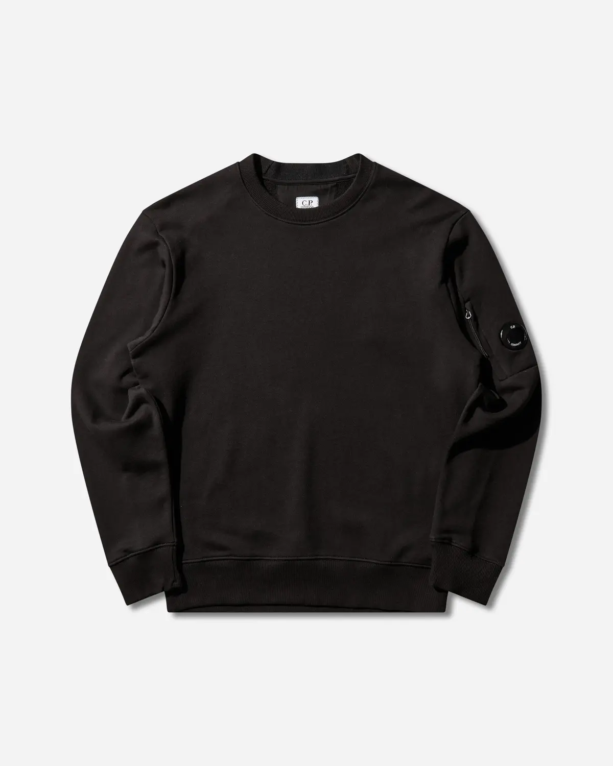 Men's Diagonal Raised Fleece Crewneck Sweatshirt Black 1