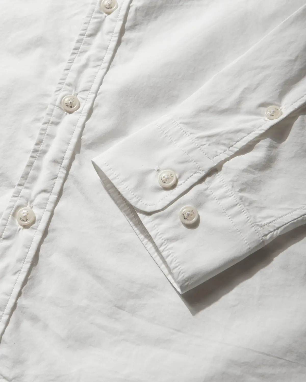 Men's Popeline Longsleeve Lens Button Shirt White 4