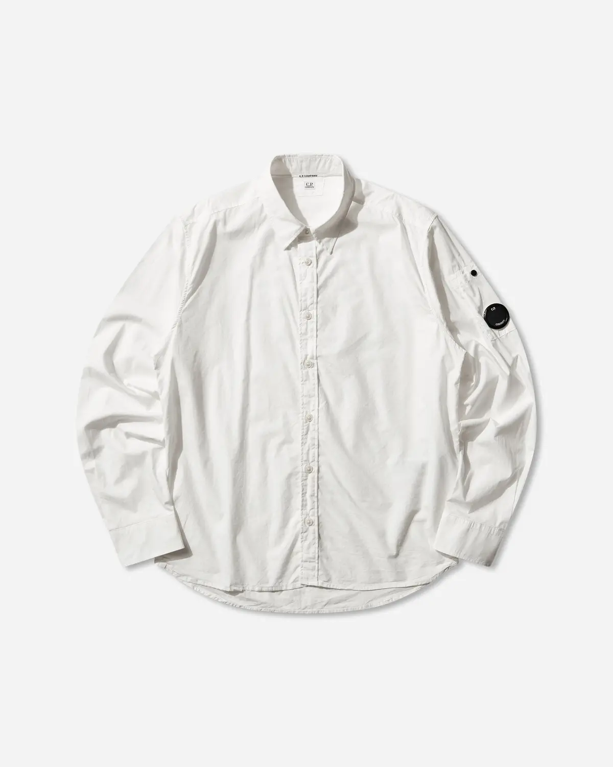 Men's Popeline Longsleeve Lens Button Shirt White 1