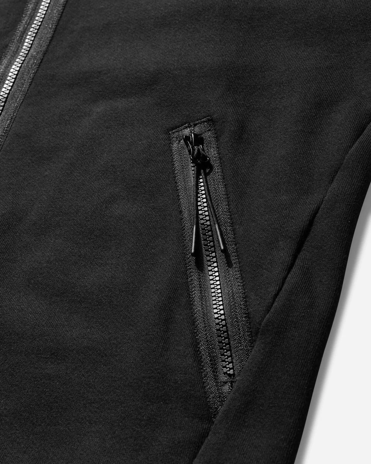 Men's Diagonal Raised Fleece Goggle Zipped Hoodie Black 4