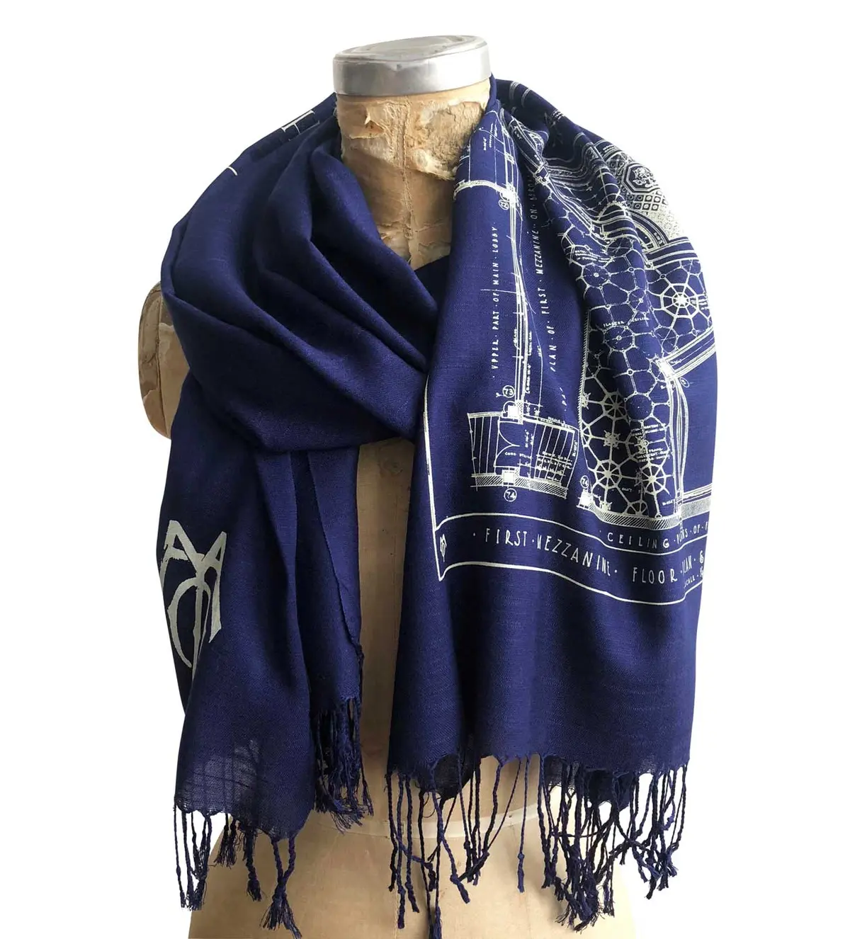 Blueprint Bamboo Scarf. Capitol Theatre, Detroit Opera House Pashmina 1
