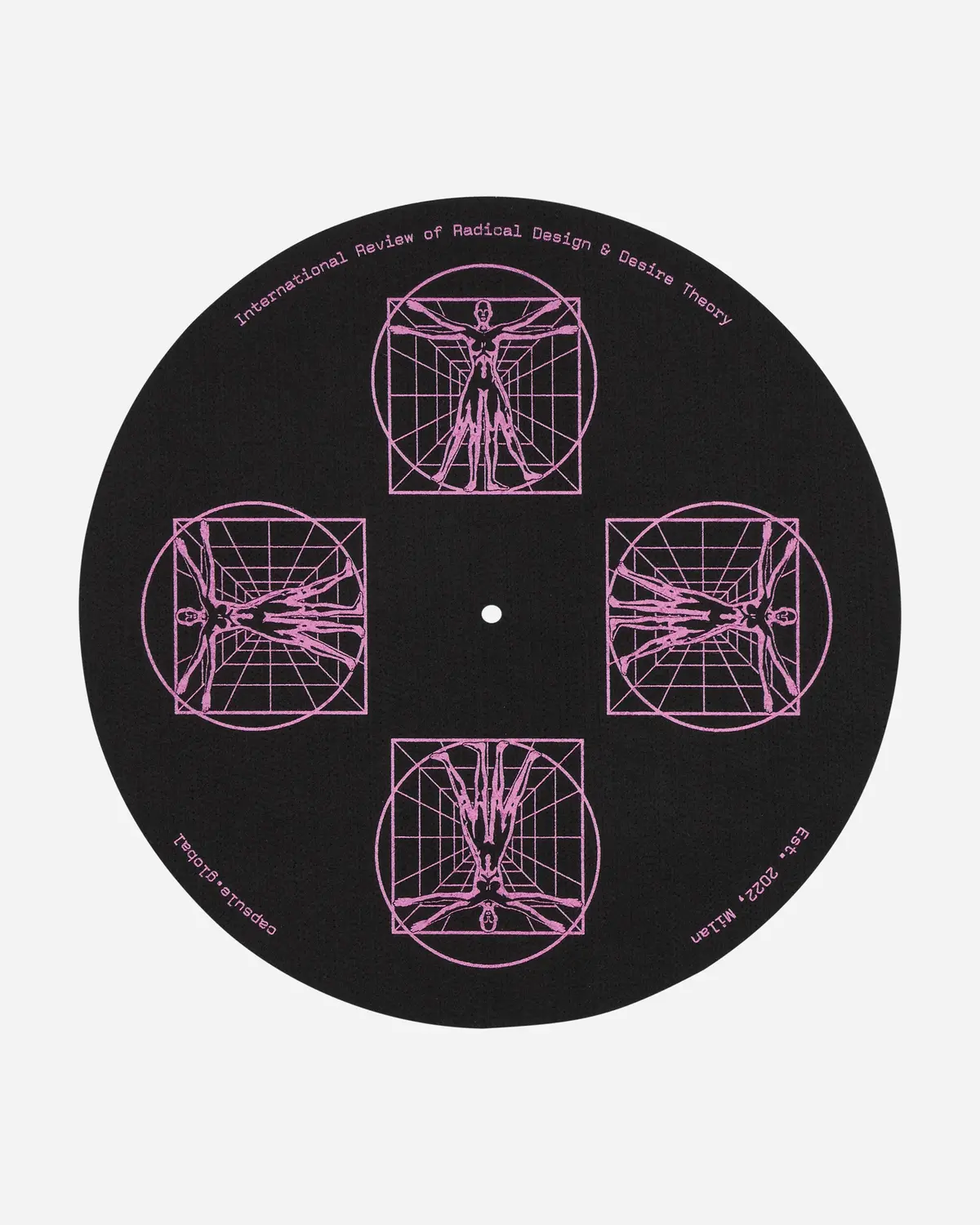 Vitruvian Icon Vinyl Slipmat Black / Magenta 1