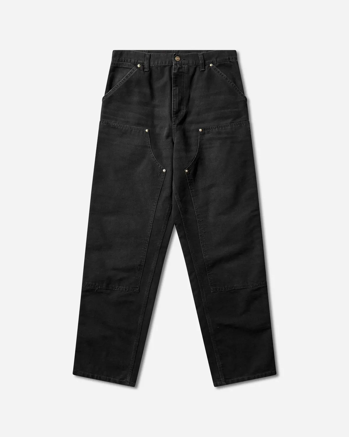 Men's Double Knee Pants Black (Grind Washed) 1