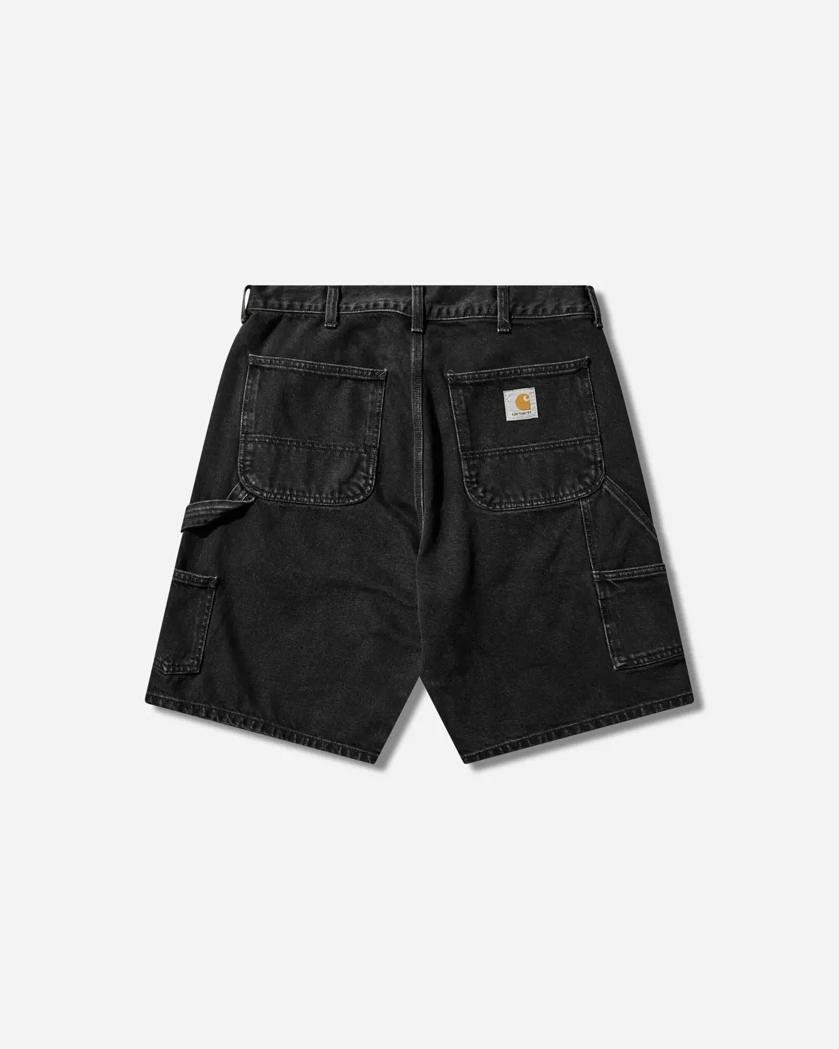 Men's Double Knee Shorts Black (Stone Washed) 2