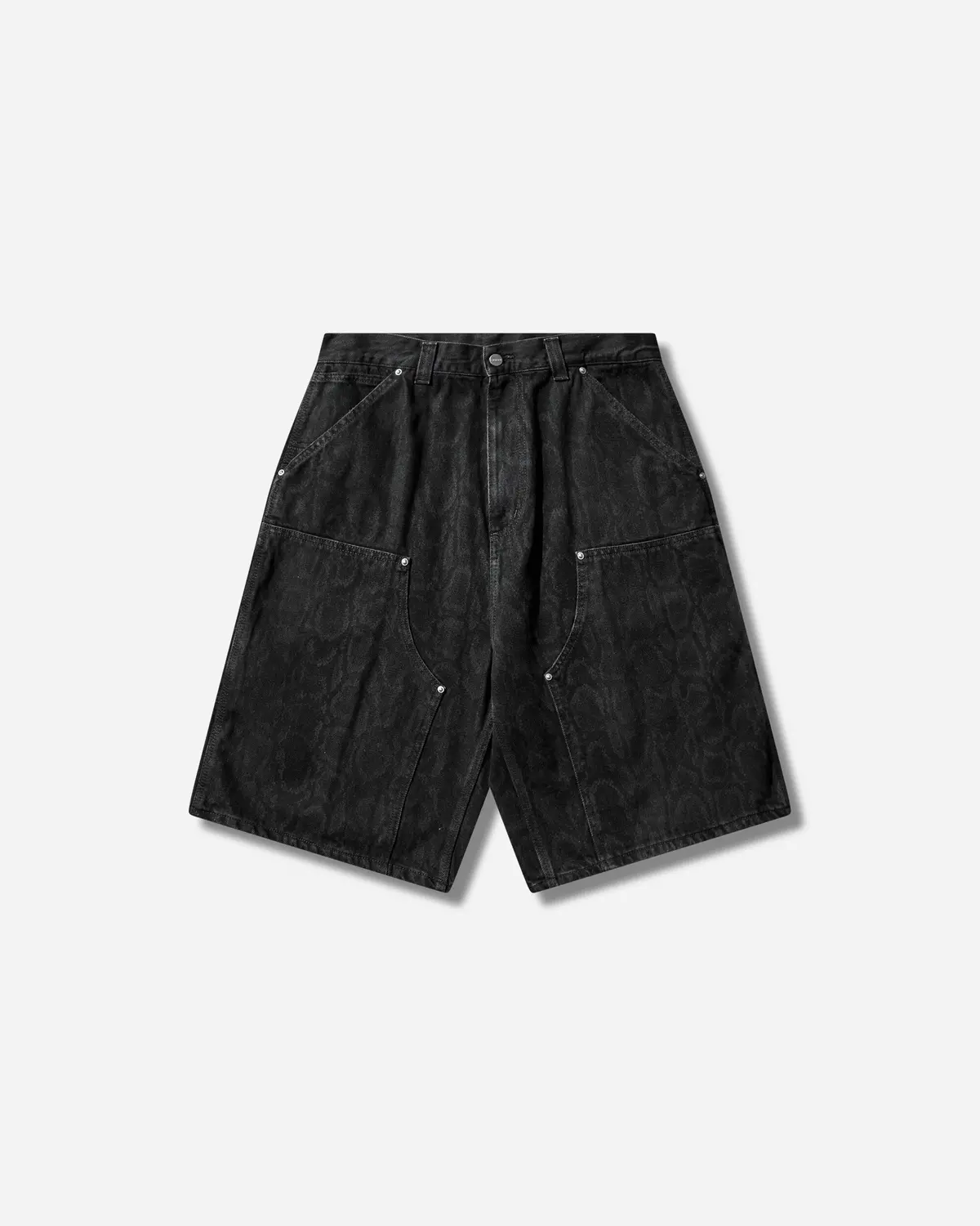 Men's Og Double Knee Shorts Snake Camo / Black (Heavy Stone Wash) 1