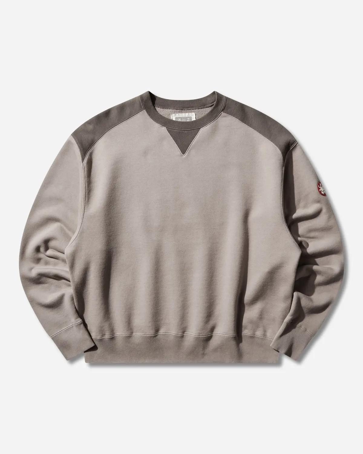 Men's Panel Shoulder Crewneck Sweatshirt Beige 1