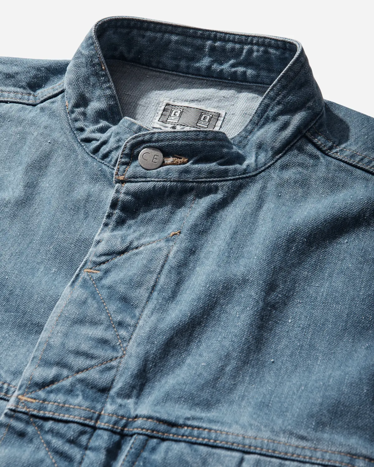Men's Washed Nep Denim Trucker Jacket Indigo 3