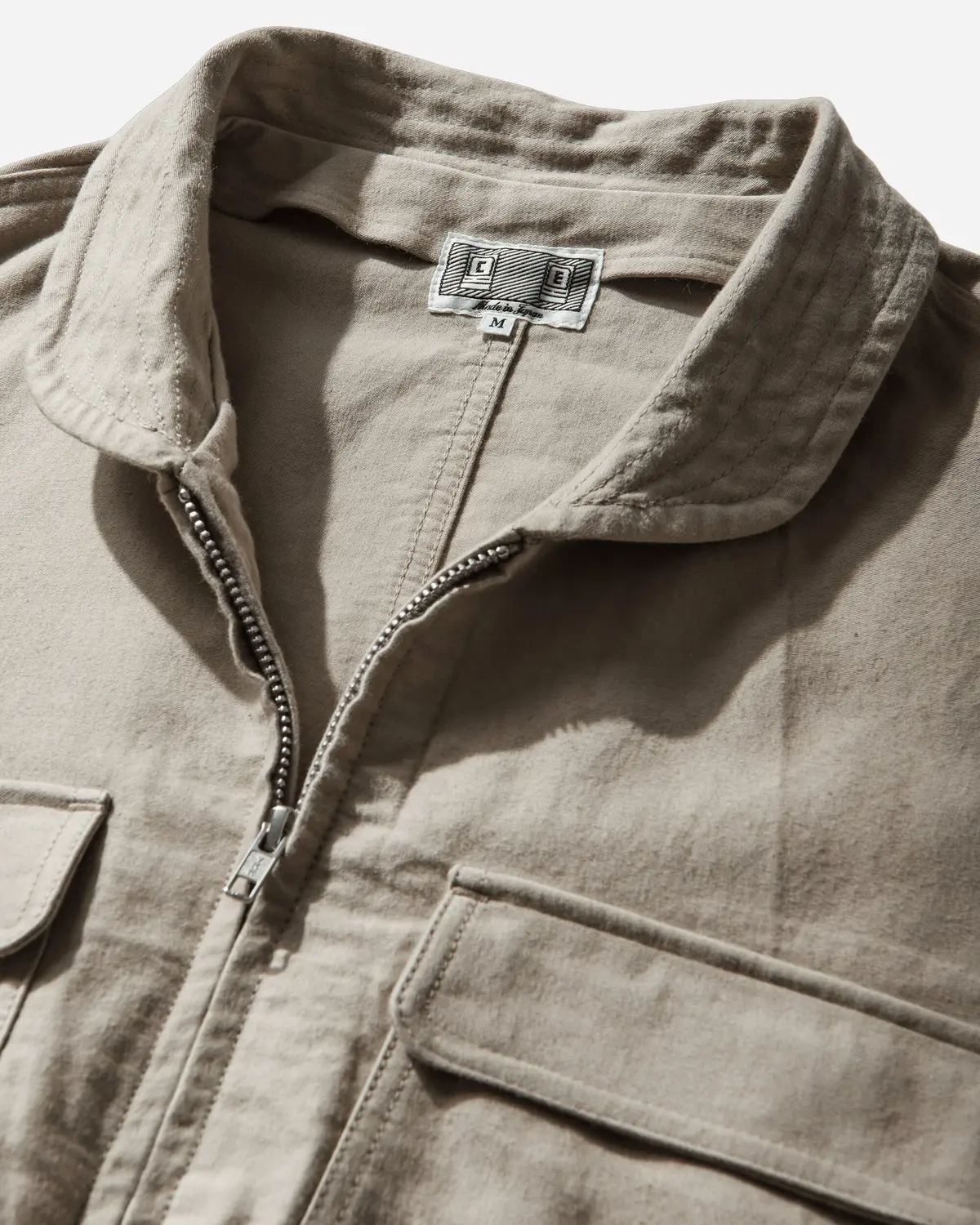 Men's Casual Zip Short Jacket Beige 3