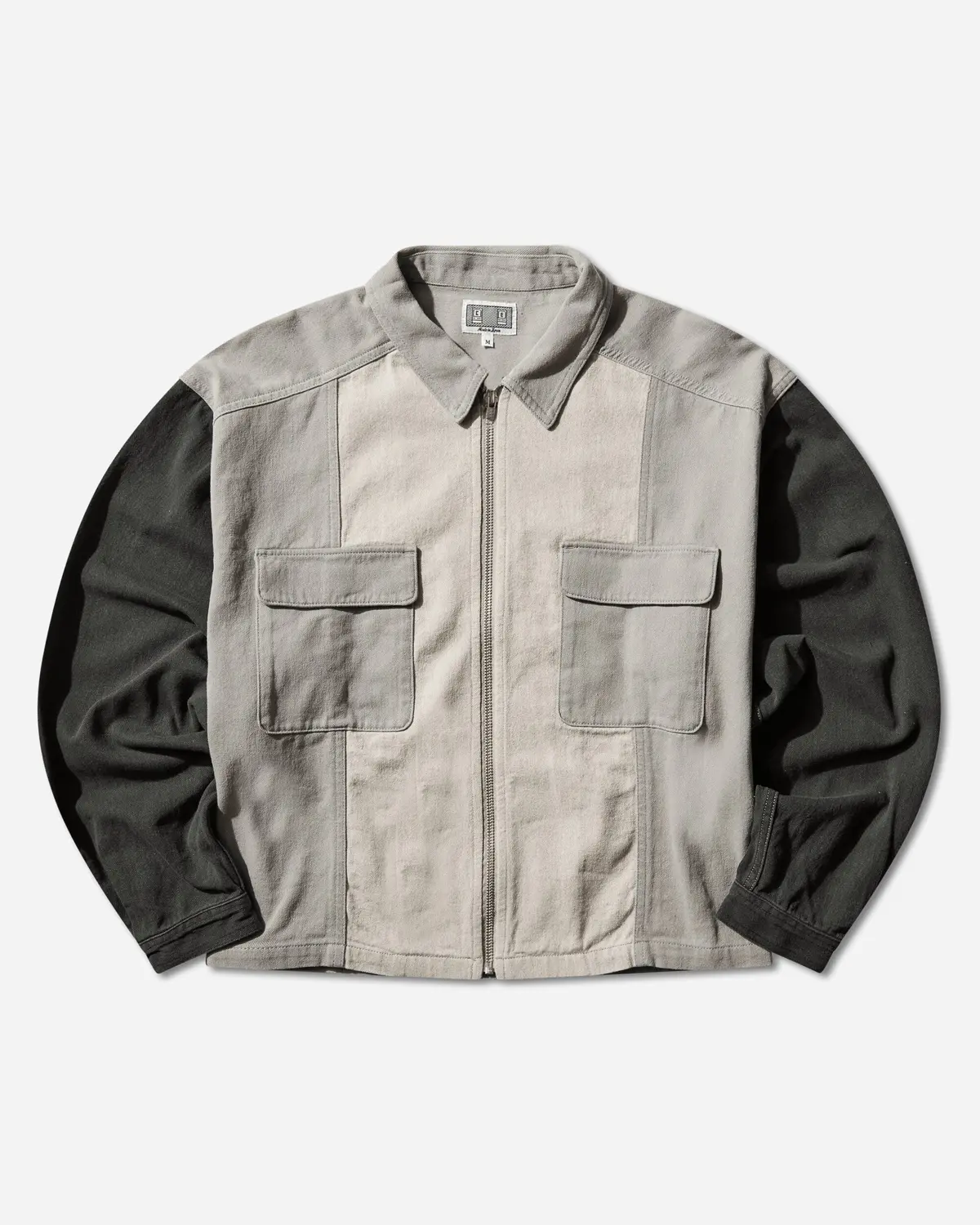 Men's Stripe Cut Short Shirt Jacket Grey 1