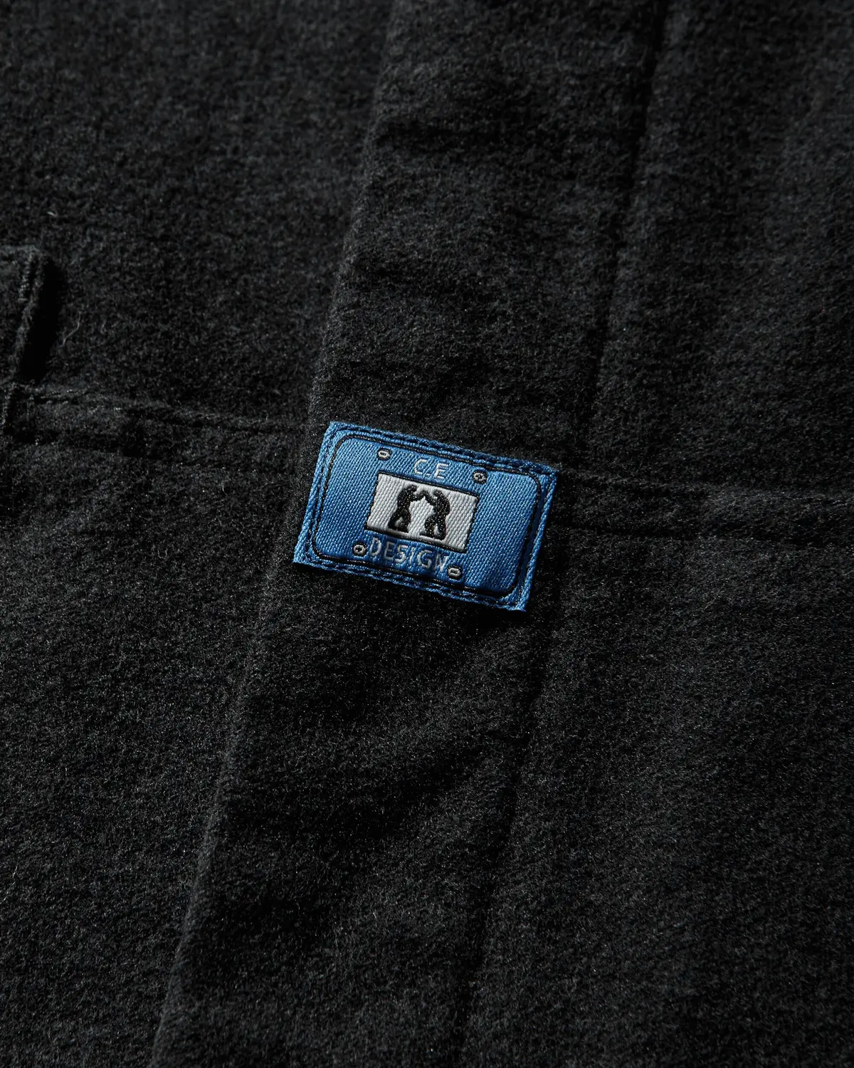Men's Brushed Cotton Design Big Shirt Black 3