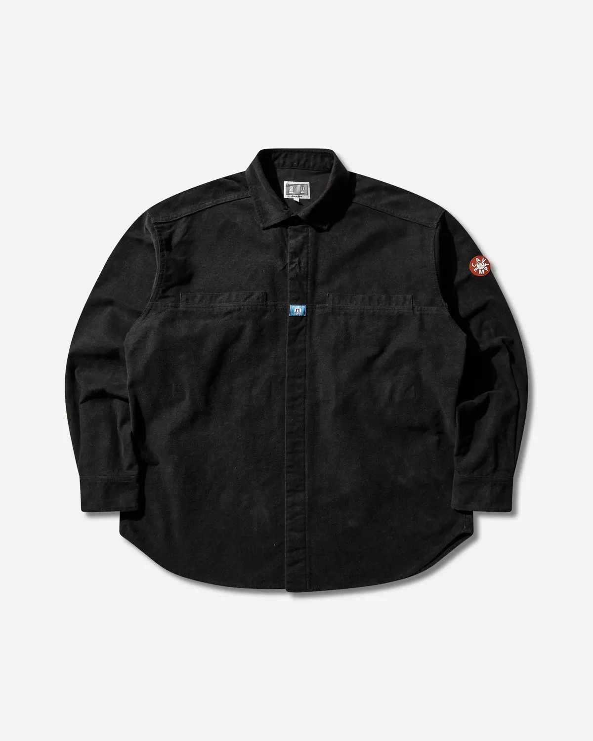 Men's Brushed Cotton Design Big Shirt Black 1