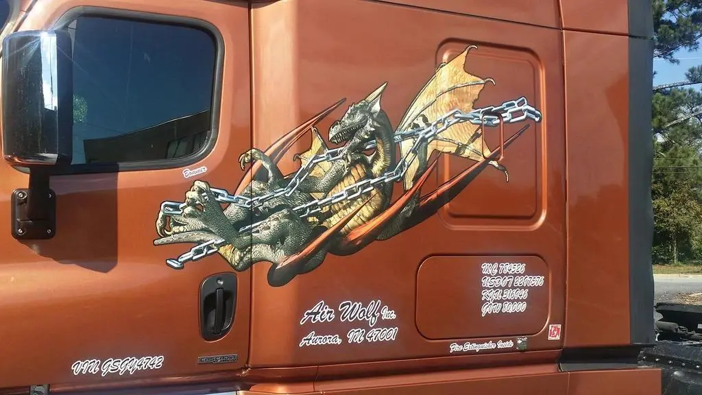 Chained Dragon Vinyl Decal – Set Of 2 For Trucks & Semis 2