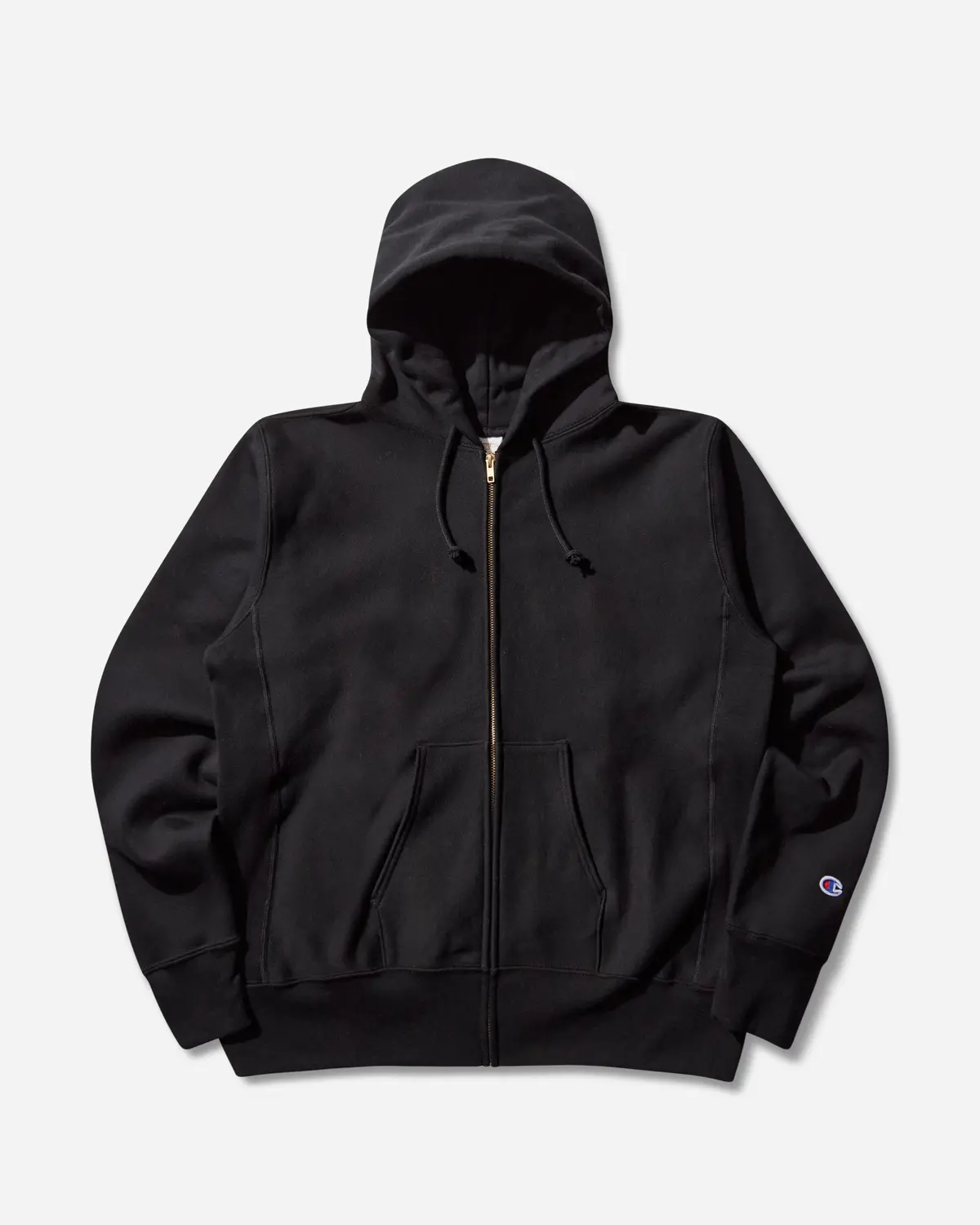 Men's Made In Usa Reverse Weave Zipped Hoodie Black 1