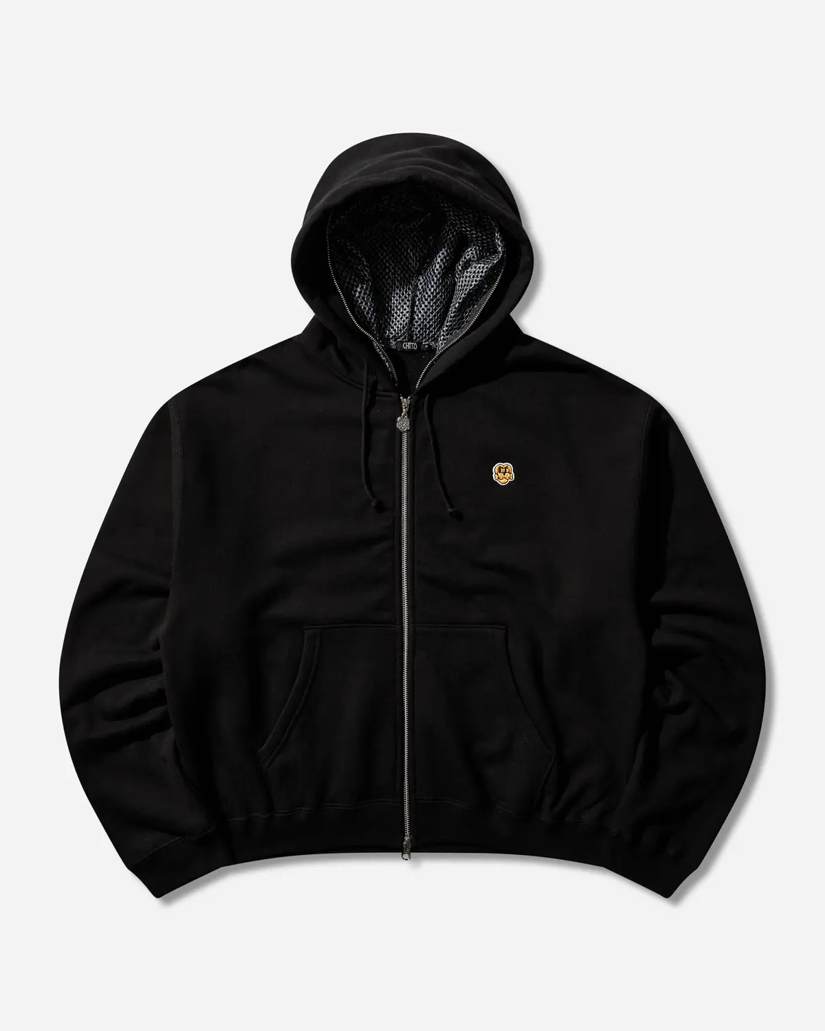 Men's Dog Mesh Zip Hoodie Black 1
