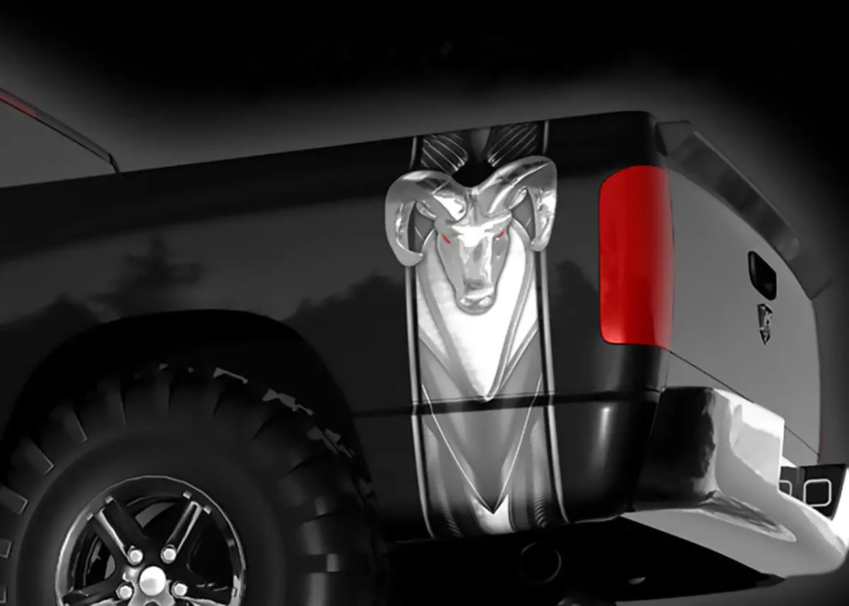 Truck Bed Decal, Chrome Ram Vinyl Sticker For Trucks 1