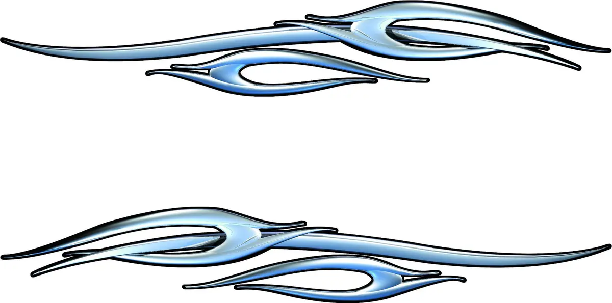 Chrome Spear Flames Vinyl Boat Decal – Set Of 2 4
