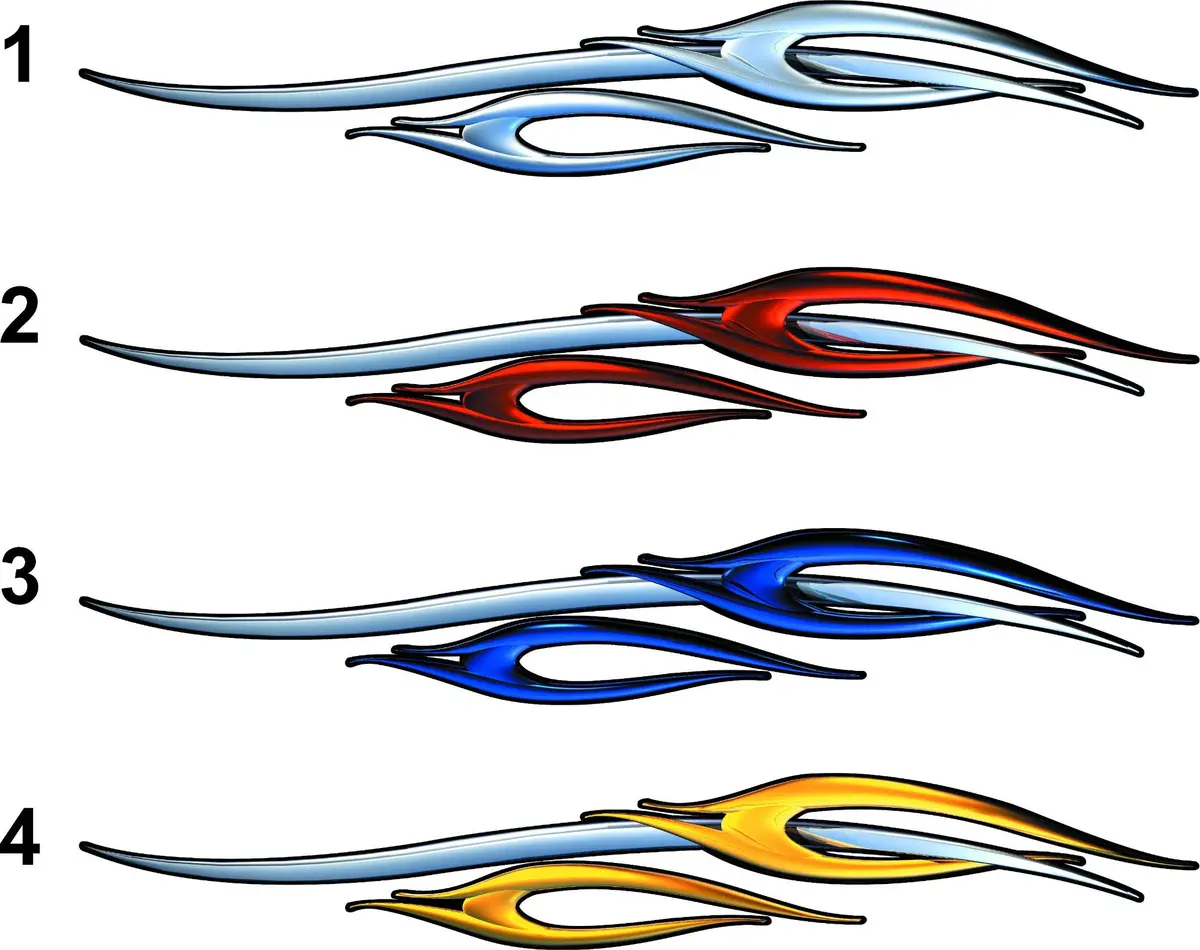 Chrome Spear Flames Vinyl Boat Decal – Set Of 2 5