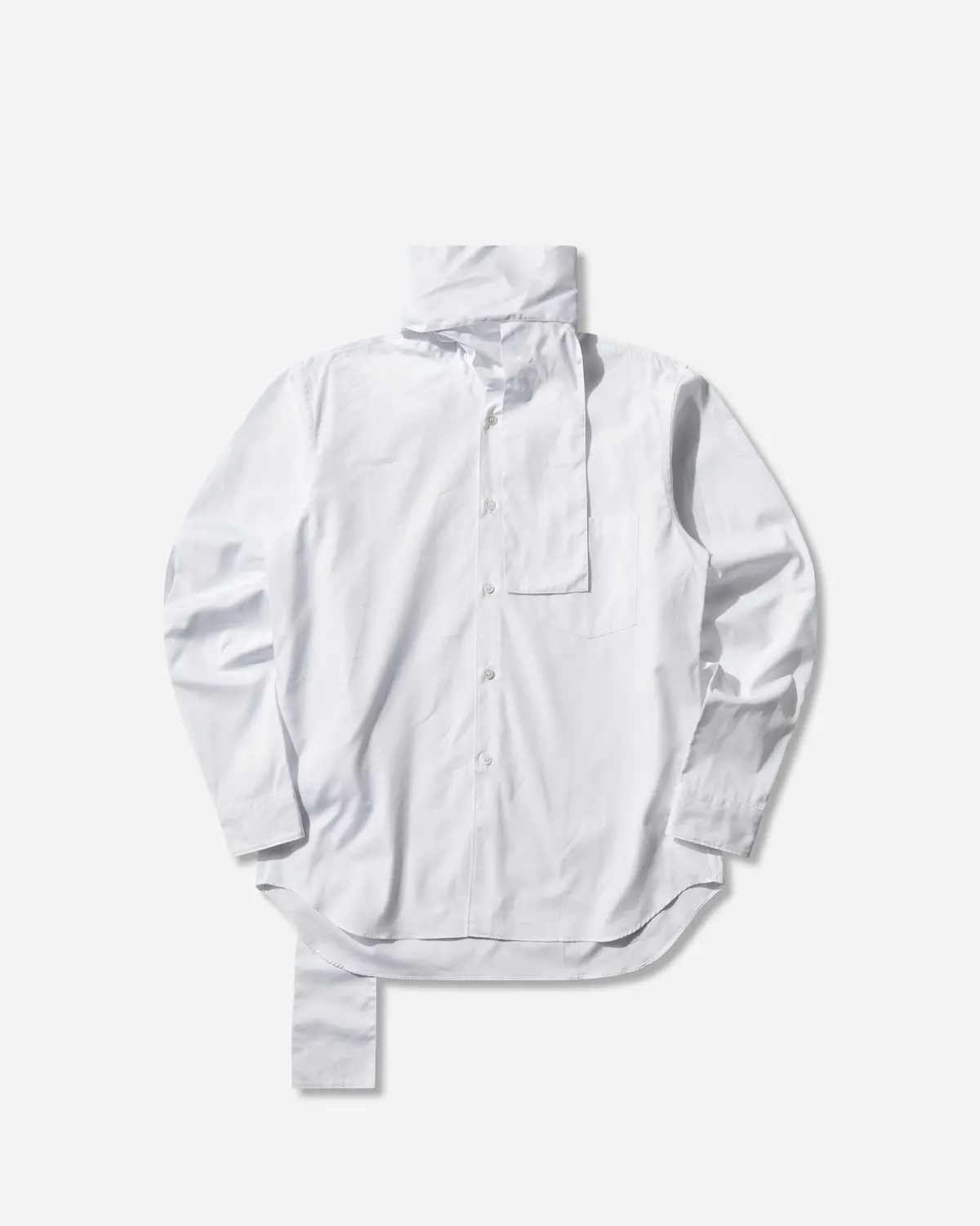 Men's Scarf Longsleeve Shirt White 1