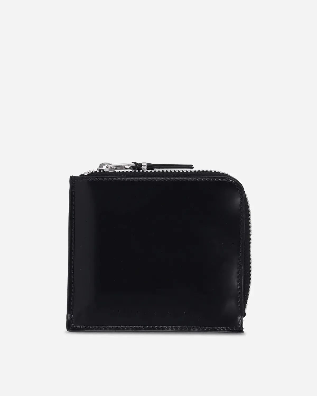 Mirror Inside Zip Around Wallet Black / Silver 1