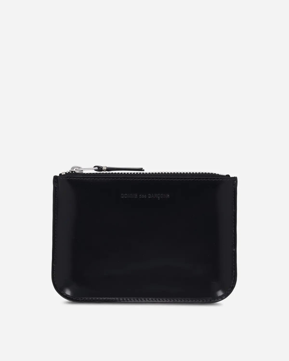 Mirror Inside Zip Pouch Black / Silver 1